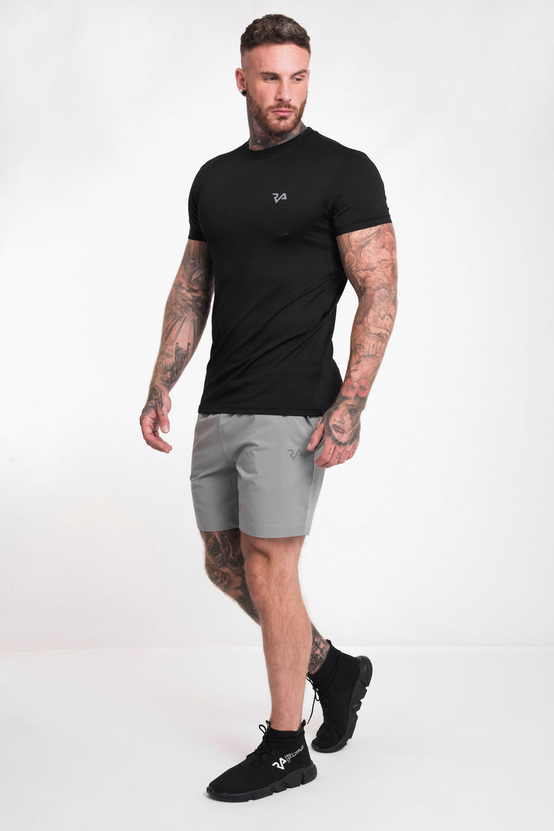 REFLECTIVE PRINT GYM TEE - BLACK