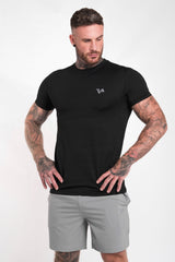 REFLECTIVE PRINT GYM TEE - BLACK