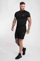 REFLECTIVE PRINT GYM TEE - BLACK