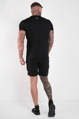 REFLECTIVE PRINT GYM TEE - BLACK