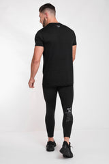 TECHNICAL PRINT LEGGING -  BLACK