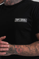 RUBBER BADGE DETAIL TEE - BLACK