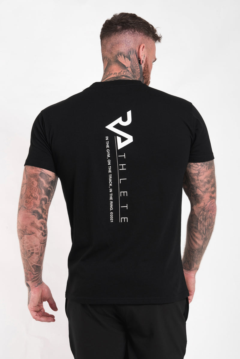 RUBBER BADGE DETAIL TEE - BLACK