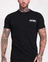 RUBBER BADGE DETAIL TEE - BLACK